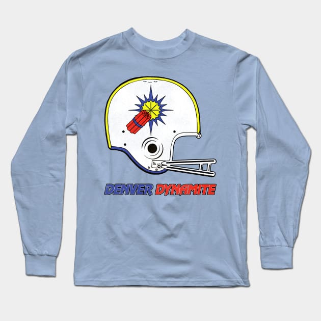 Defunct Denver Dynamite Football Team Helmet Long Sleeve T-Shirt by Defunctland